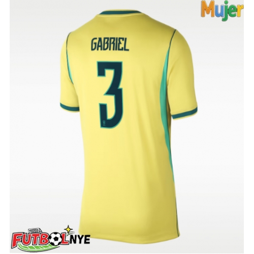 Camiseta Brasil Gabriel Magalhaes #3 Primera Equipación para mujer Mundial 2026 manga corta